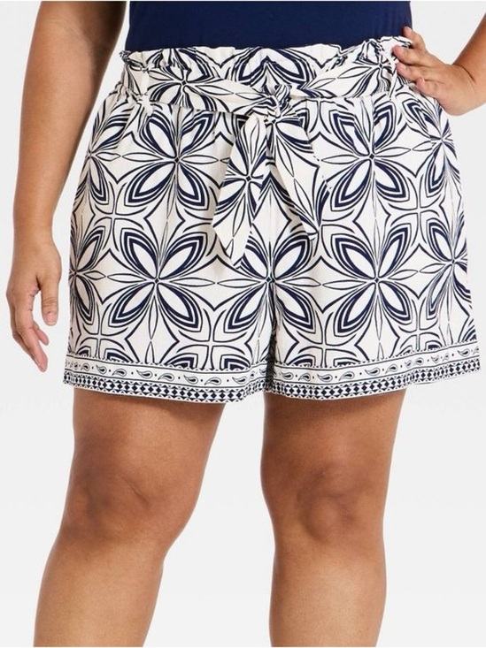 a new day Pants - Women's High-Rise Linen Paper Bag Shorts 3" - A New Day